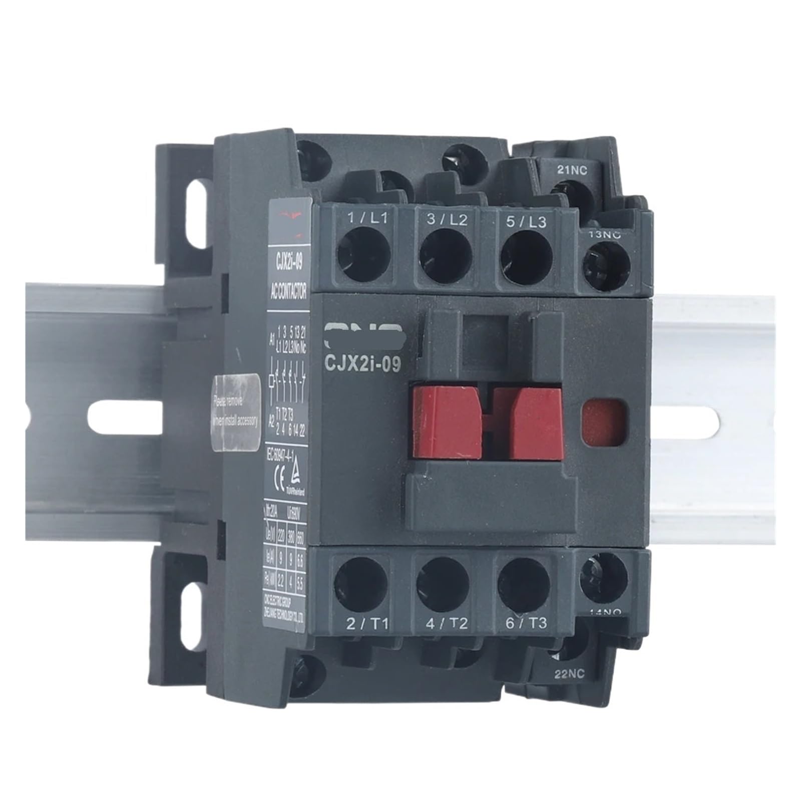 Contacteur ca triphasé CJX2i 32A 3 pôles avec bobine 220V pour rail DIN