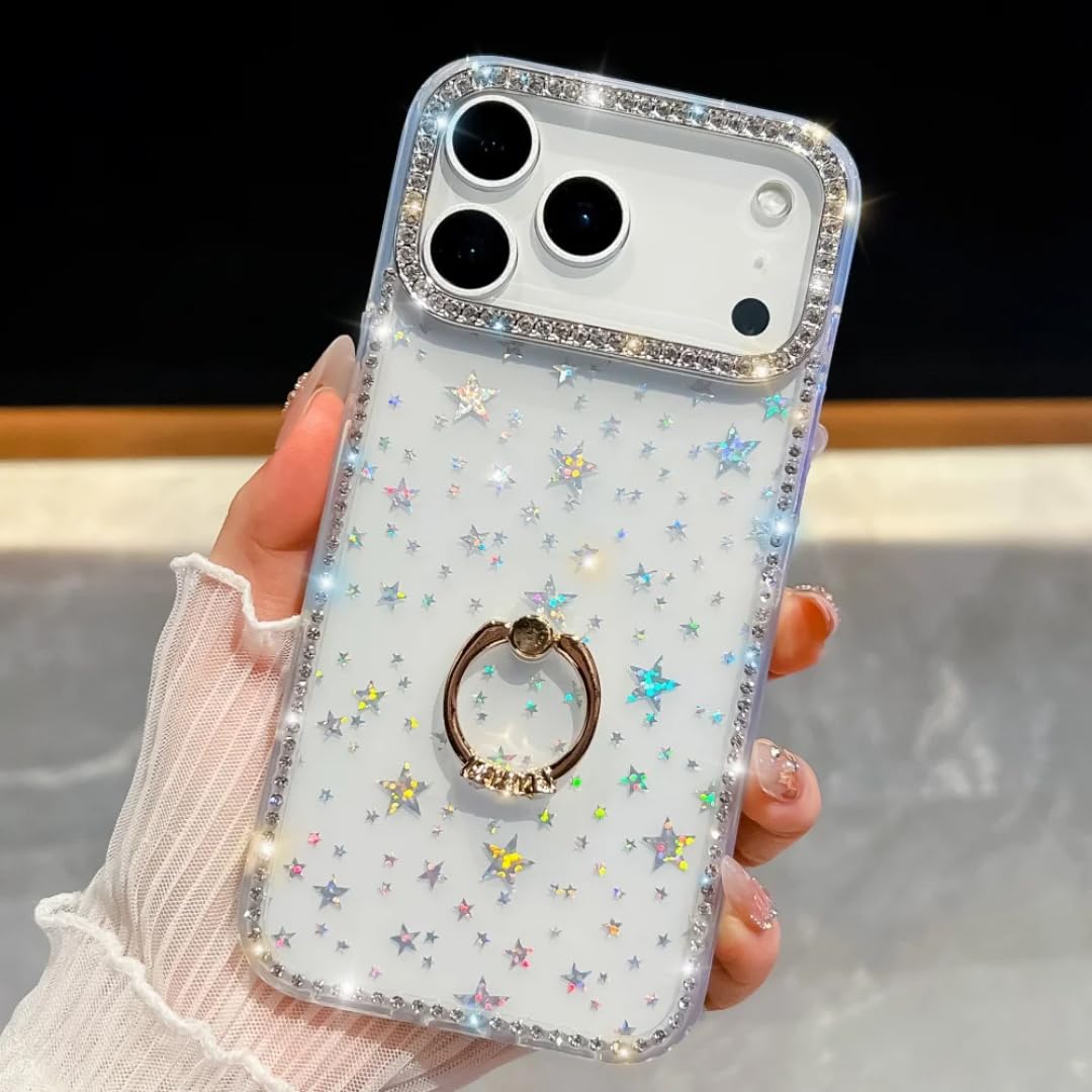 Coque Diamant iPhone 17 Pro Transparente avec Anneau - 7