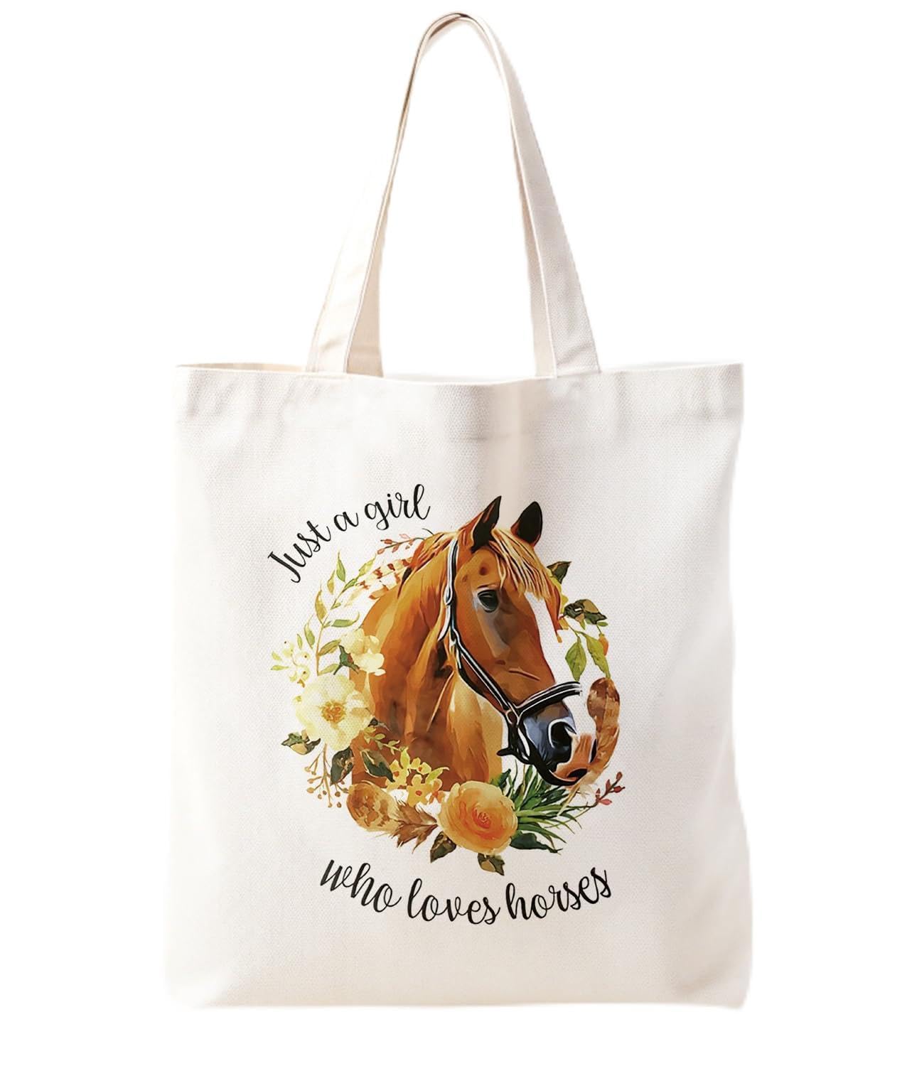 Zeghk Horse Tote Bag, Horse Lover Gifts for Women, Canvas Tote Bags for Women, Horse Gifts, Birthdays Gift for Women
