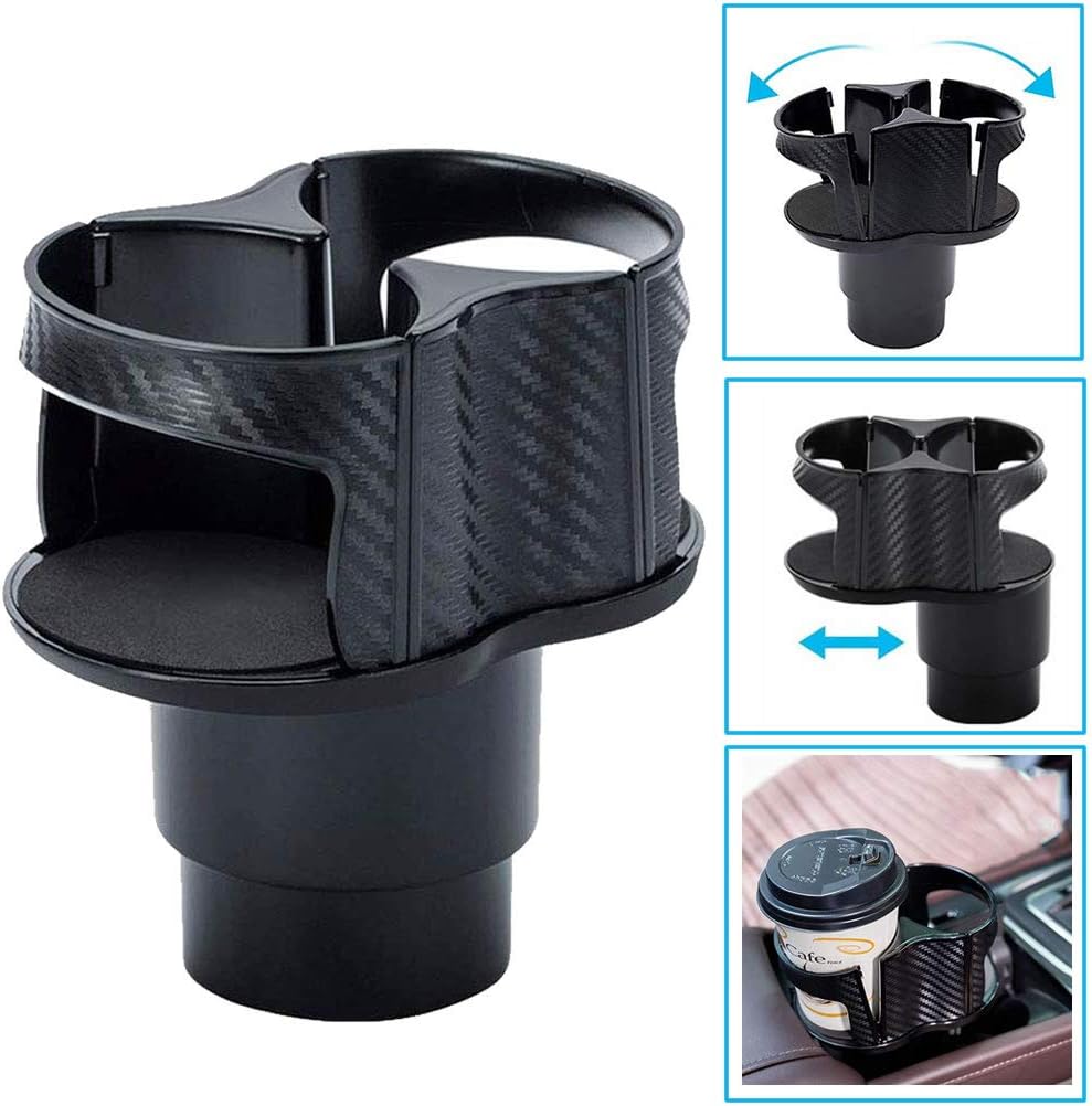 Car Cup Holder Expander with Adjustable Base, 2 in 1