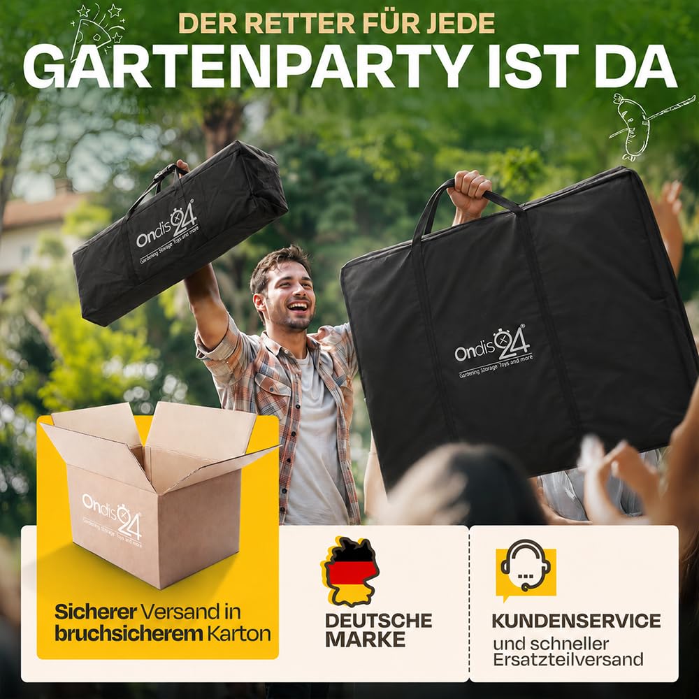 Ondis24 Biertischgarnitur Lisa Campingtisch 2X Bierbank 1x Biertisch Sitzbank klappbar Bierzeltgarnitur 3tlg. einfach transportabel mit Tragetasche (Anthrazit, XL)