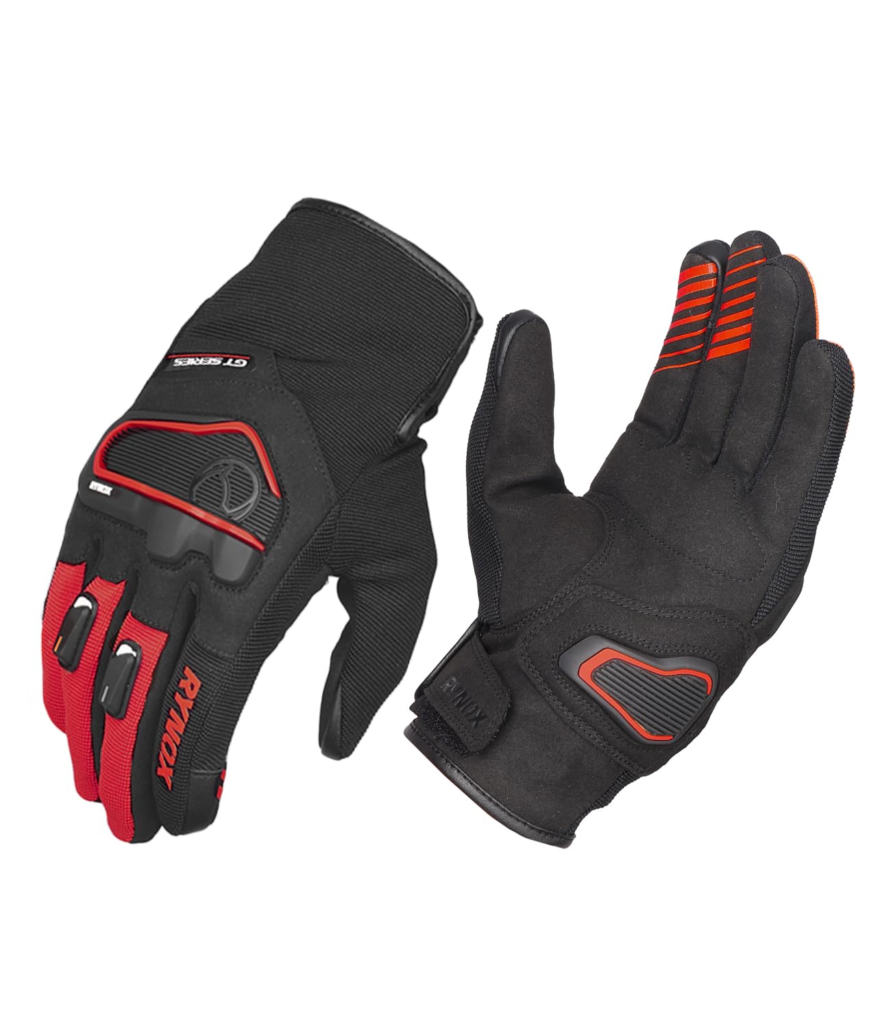 Rynox Helium GT 2 Gloves Black Red, Medium