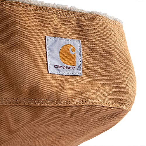 Carhartt Firm Duck Dog Bed, Durable Canvas Pet Bed with Water-Repellent Shell, Carhartt Brown with Sherpa Top, Large - Image 3