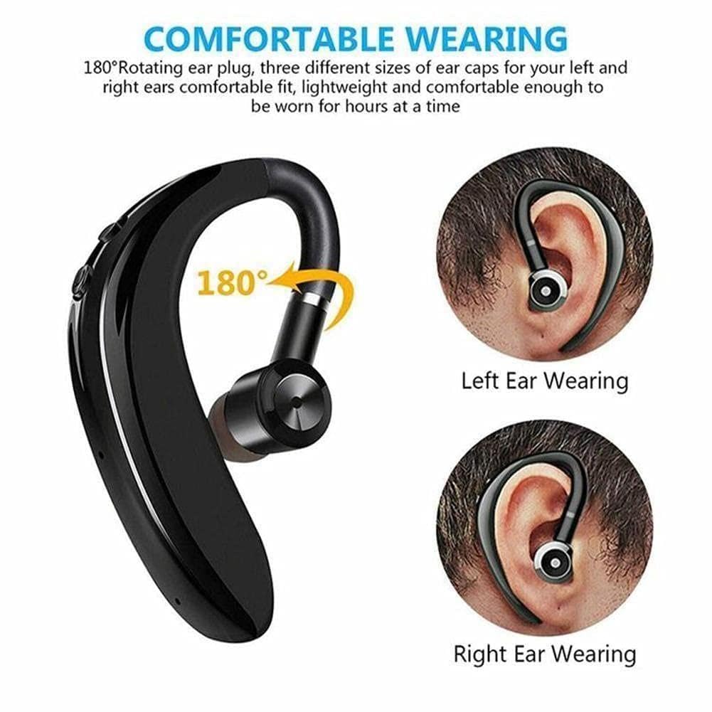 Auriculares Bluetooth con gancho para el oído, micrófono, manos libres para deportes y negocios