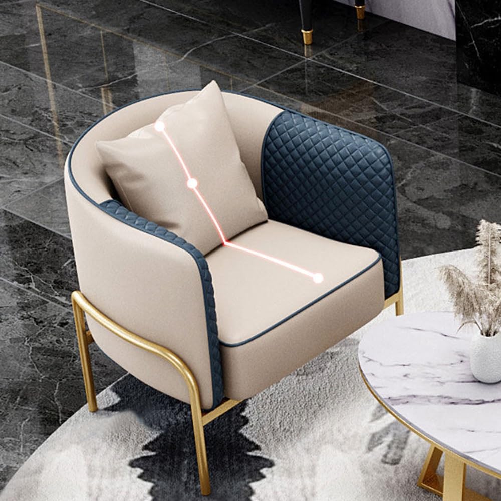 Kunstleder-Sofagarnitur, stilvoller Loveseat & Sessel mit Metallbeinen für Wohnzimmer