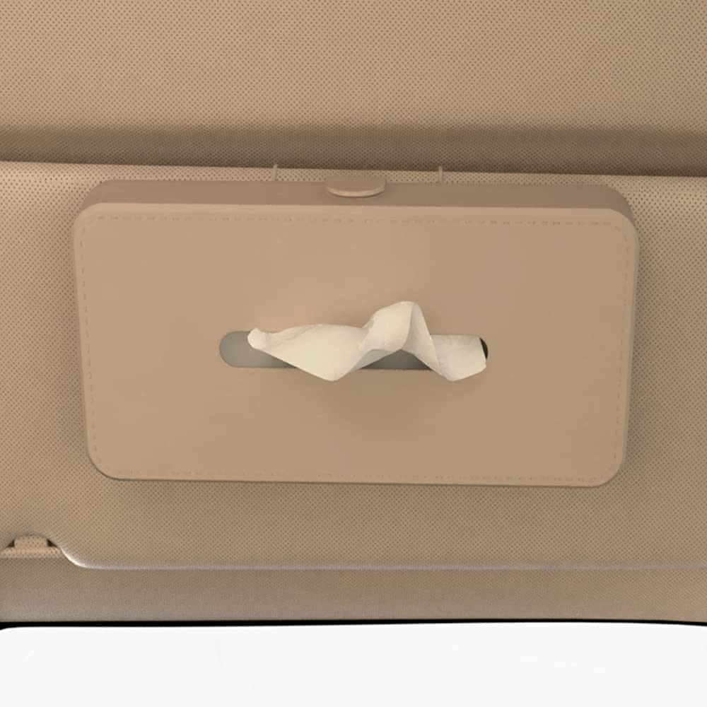 GFX Car Tissue Box Holder Universal Fit on Car Sun Shade Mountable Back Seat 1Pcs Beige - Image 5 thumbnail