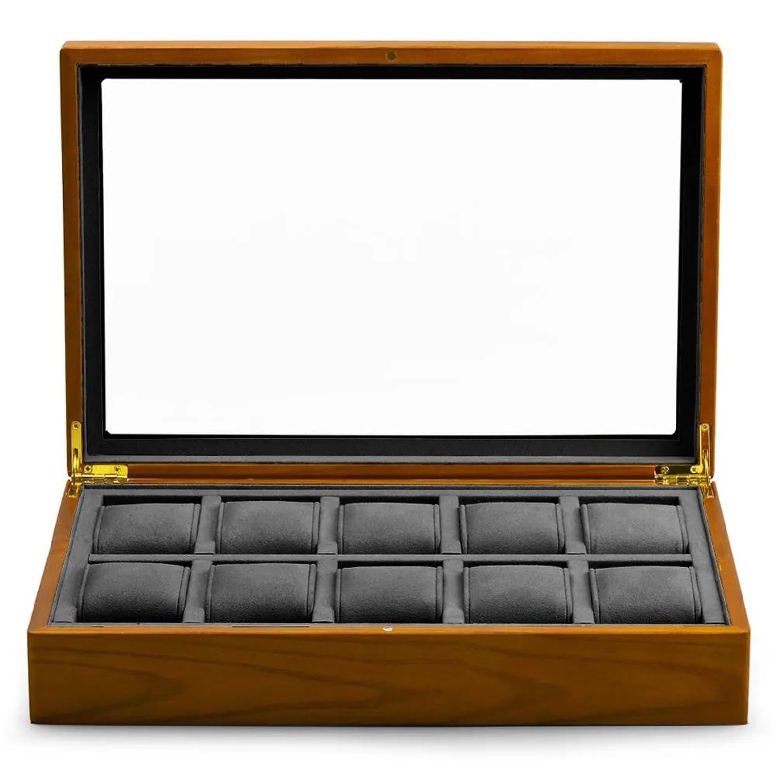Ideias De Presentes Caja Organizadora Relojes Beige Almacenamiento Relojes Madera Maciza Joyero 10 Rejillas Estuche Exhibición Almacenamiento Relojes Microfibra Caja Regalo Navidad