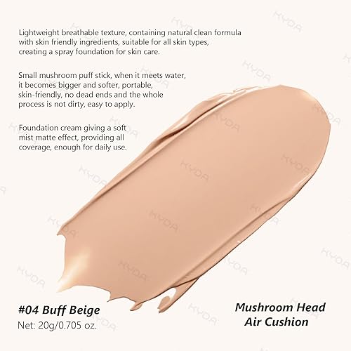 Miniatura 2 de KYDA - Base BB con cojín de aire para cabeza de hongo, base de hongos para mujeres mayores, base de crema CC hidratante duradera para piel madura,