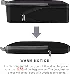 BAGAIL 4 Set Compression Packing Cubes Travel Expandable Packing Organizers(Black,4 Set）