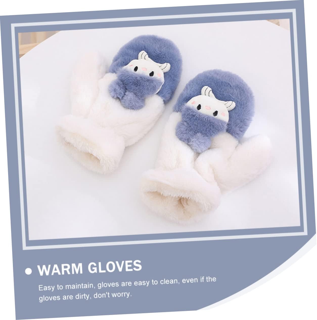 COLLBATH 1pair Cartoon Gloves for Boys and Girls and Adults Warm Hand Covers Soft and Skin-friendly Easy to Clean for Cold Days