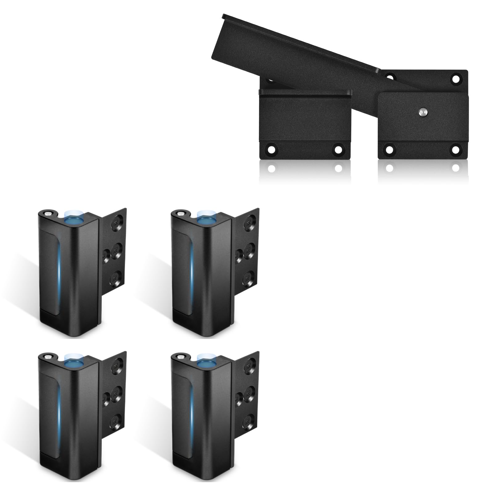 Home Security Door Reinforcement Lock, Childproof Safety Door Lock Latch Stopper. Flip Gate Latch Lock with Padlock Hole, 3.5mm Aluminum Alloy Door Latch for Outdoor Wooden Fence,Barn Door,Shed