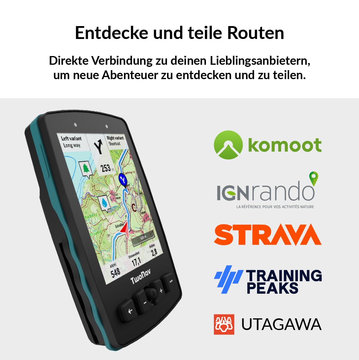 TwoNav Aventura 2 Plus (32 GB) + MicroSD (128 GB) + Karte Full Deutchland BKG Topo 1:25000 installiert, Outdoor Handheld-GPS mit 3,7-Zoll-Breitbild, Tasten und Joystick für Bergsteigen
