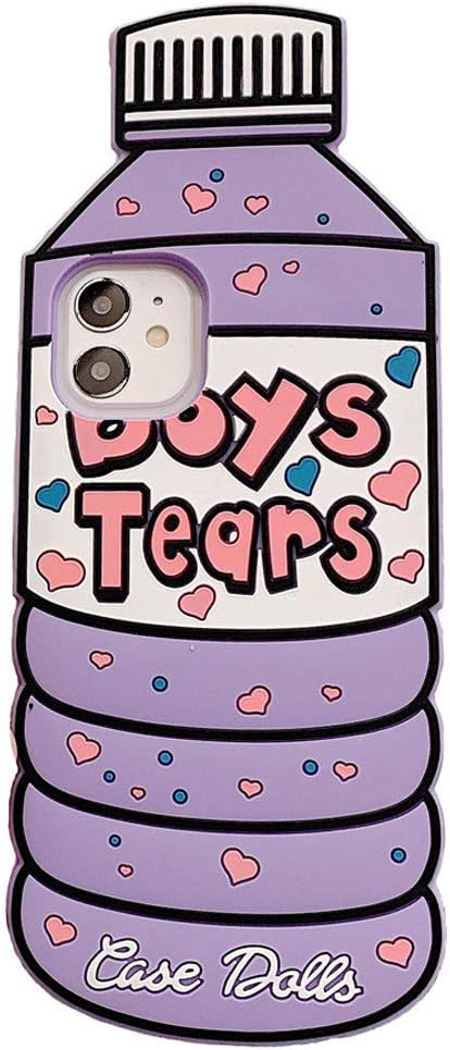 MME Case for iPhone 11 6.1'' Case Boys Tears Phone Case Cute 3D Cartoon Soft Silicone Funny Pretty Shockproof Cover for Girls Kids Woman, Purple