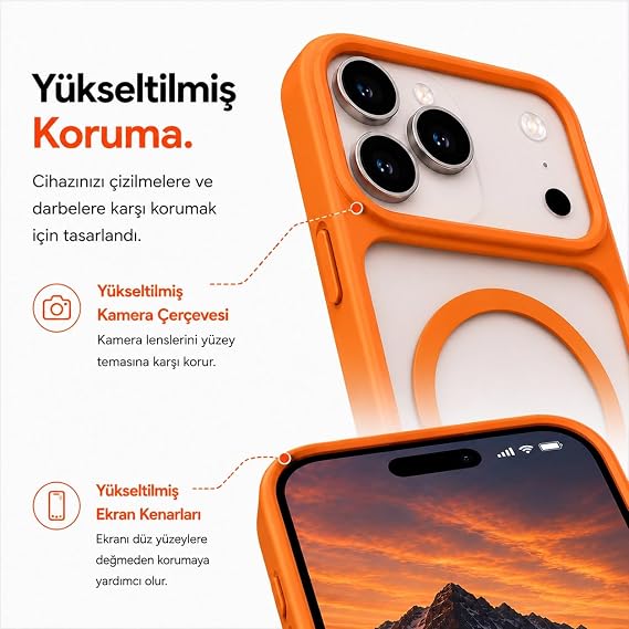 NewPole iPhone 17 Pro Max için MagSafe ile Uyumlu Kılıf Raya Darbelere Dayanıklı Sararma Karşıtı Güçlü Manyetik Tutuş Apple iPhone 17 Pro Max için MagSafe ile Uyumlu Kılıf