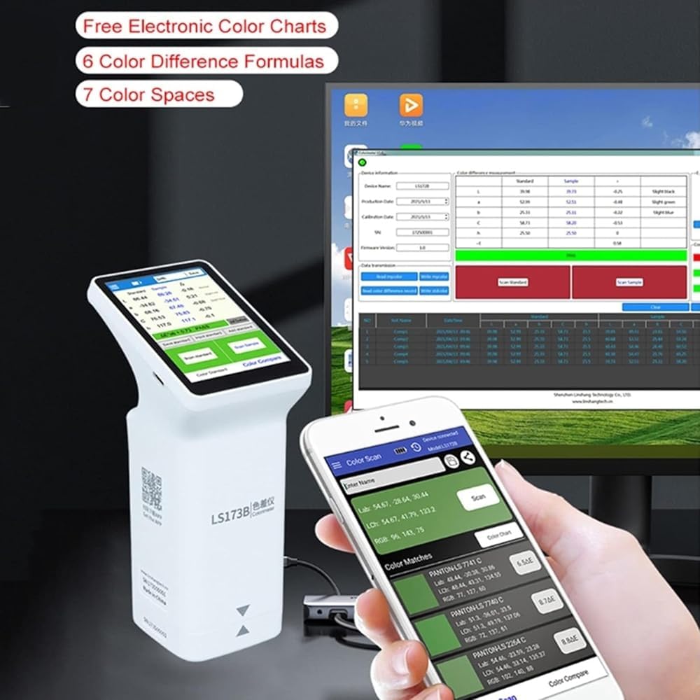 Espectrofotómetro portátil de precisión con pantalla táctil de 8 mm/20 mm, herramienta multifuncional de medición de color