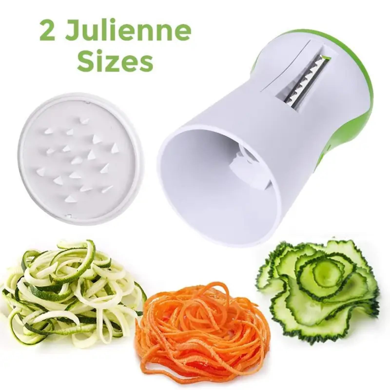 Robuster Gemüse-Spiralschneider – Zucchini-Nudelmacher, Handspiralschneider für kohlenhydratarme Nudeln, Spaghetti & Salat, Lebensmittelqualität Spiralschneider