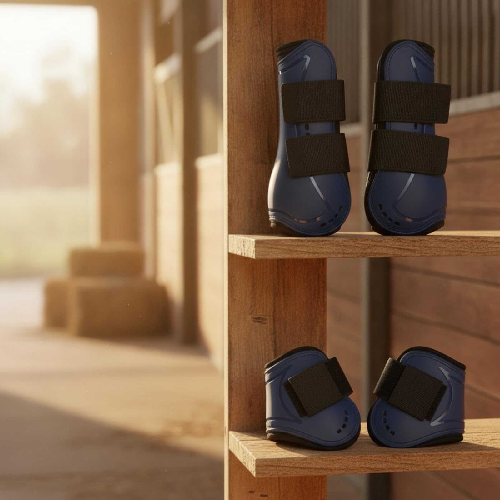 Pferde Gamaschen Beinschützer Springgamaschen Pferdestiefel Fesselkopfgamaschen mit Belüfteter Schale Und Weichem Neopren Schutz vor Stößen Und