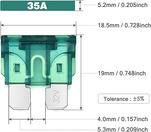 Miniatura 3 de Chanzon Fusible de hoja estándar de 35 A ATCATOAPR 35 Amp 32V 10 fusibles automáticos de golpe rápido para automóvil, RV, camión, SUV