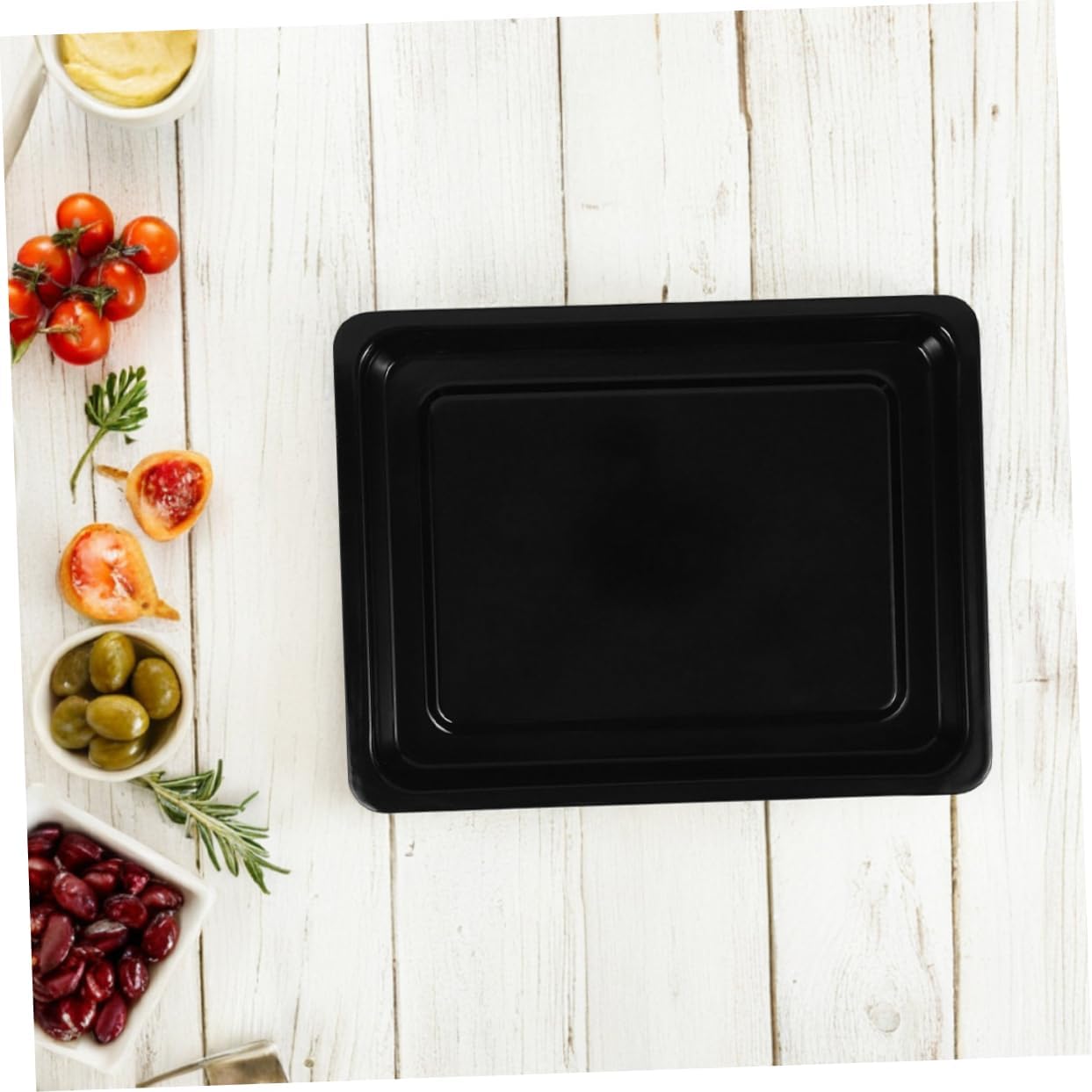 Mobestech 2pcs Black Enamel Baking Trays Baking Pans for Commercial Bakeries and Home Kitchens Non-stick Roasting Pan Efficient Cooking