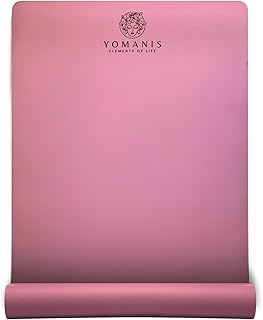 YOMANIS Rubber and PU Yoga Mat, 185 x 68 cm x 4 mm, Yoga Mat, Fitness Mat, Sports Mat, Gymnastics Mat, Non-Slip Extra Wid…