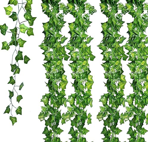 Unilove 84 feet 12 Pack Fake Vines Artificial Ivy Leaves Plants Hanging Greenery Plant Garland for Bedroom Office Wall Decor Indoor Outdoors (84Ft Ivy Leaves)