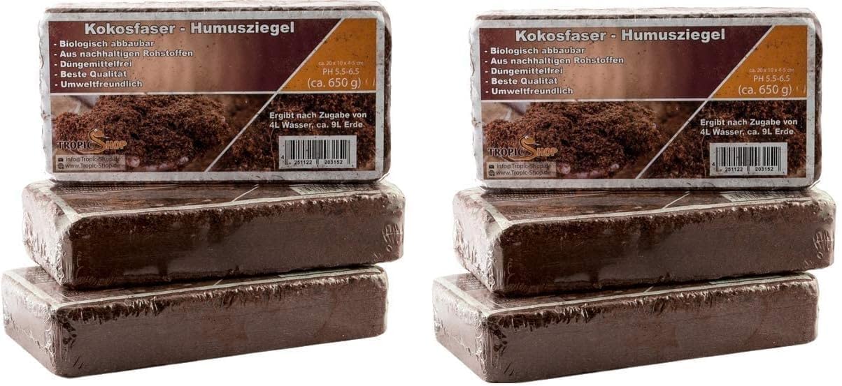 kokosfaserziegel als Substrat für das Frühbeet bei Schildkröten - auch als Blumenerde für Zimmerpflanzen - Humusziegel Kokoserde torffrei - geeignet als Palmenerde - kokosfasern erde terrarium
