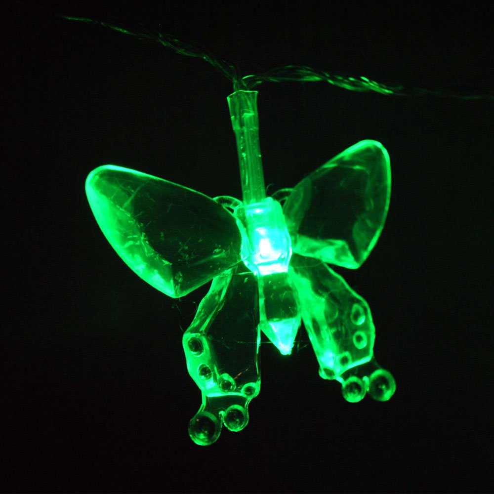LightsGo Battery Powered Butterfly LED Fairy Lights 40LEDs 4M (Green)