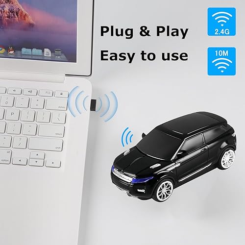 Miniatura 5 de Ratón inalámbrico lindo ratón de coche, portátil compacto novedoso, divertido ratón USB para laptop, computadora, tableta, MacBook, niños, niñas,