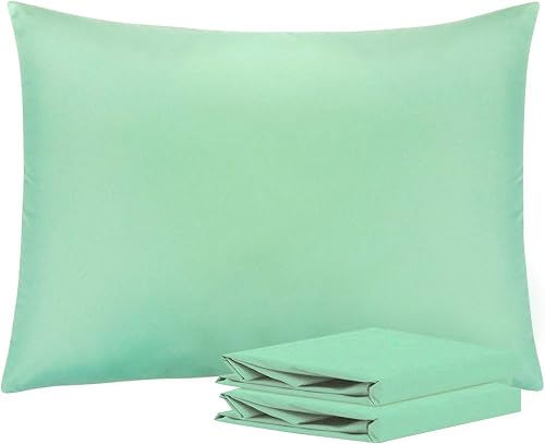 NTBAY Standard Microfiber Pillowcases, 2 Pack, 20 x 26, Sea Green