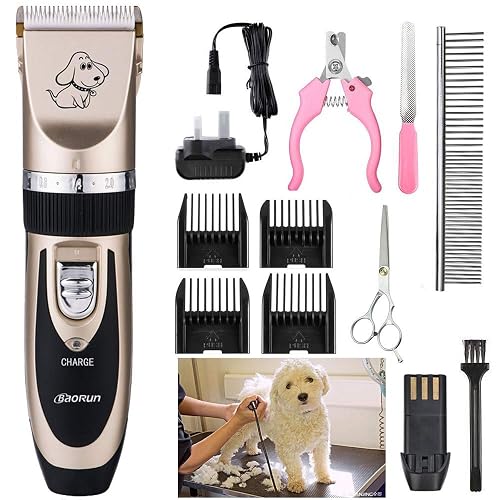 Baorun Recortadoras Perros, Cortadoras de Aseo para Animales Inalámbricos Recargables Cortacésped de Pelo…
