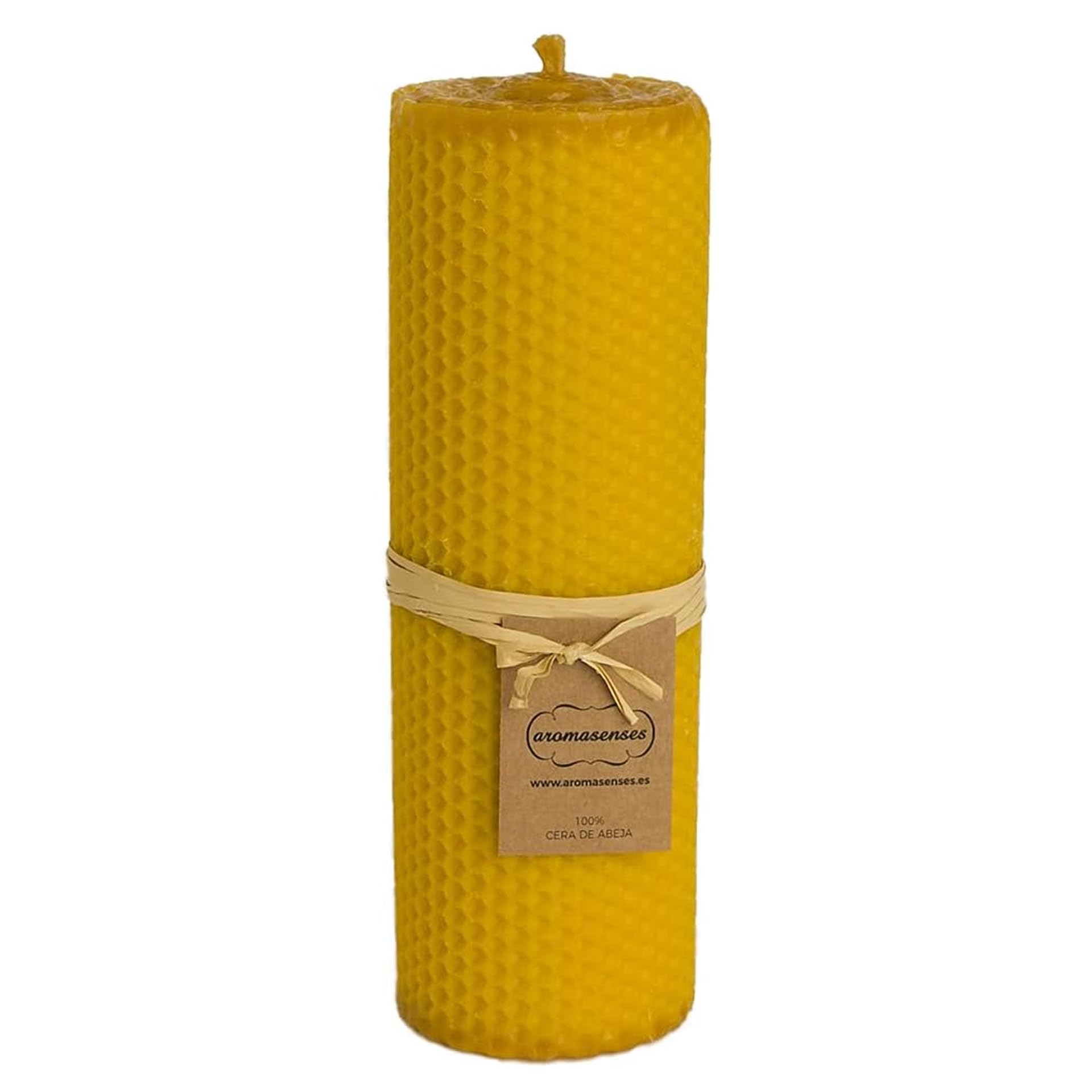 Aromasenses Velas de Cera Virgen | Forma de Panal de Abejas | Hechas a Mano | Sin Tóxicos | Auténtica Cera de Abejas Natural |Estilo Artesanal | Para Crear Ambiente Relajante | Velon 6 cm x 20 cm