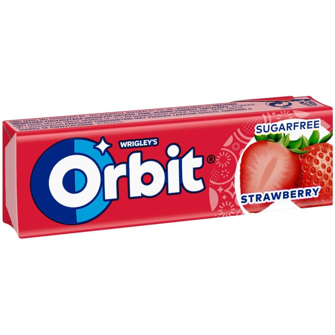 Wrigley's Orbit Gomme da Masticare Gusto Fragola Senza Zucchero, Confezione da 30 Pacchetti da 14g