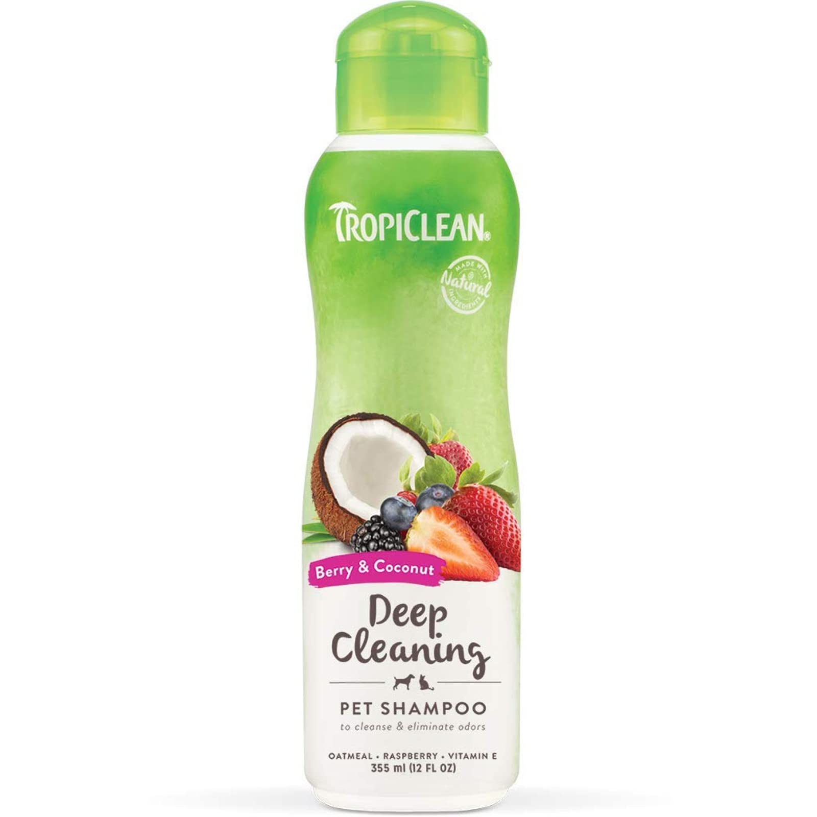 Tropiclean Natural Deep Cleansing Shampoo for Pets with Berry and Coconut, Cleanses Dogs and Cats Coat, Eliminate Odors and Replenish Balance Skin and Coat and Gives Whiter and Brighter Coats, Naturally Derived Shiny, And Looking Great, 355 ml (B09B4TS6WK) Amazon Price History, Amazon Price Tracker