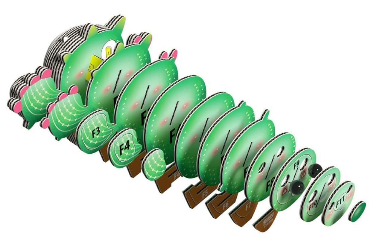 Eugy Cactus 3D Puzzle - 44 Piece Eco-Friendly Educational Toy Puzzle for Boys, Girls & Kids Ages 6+