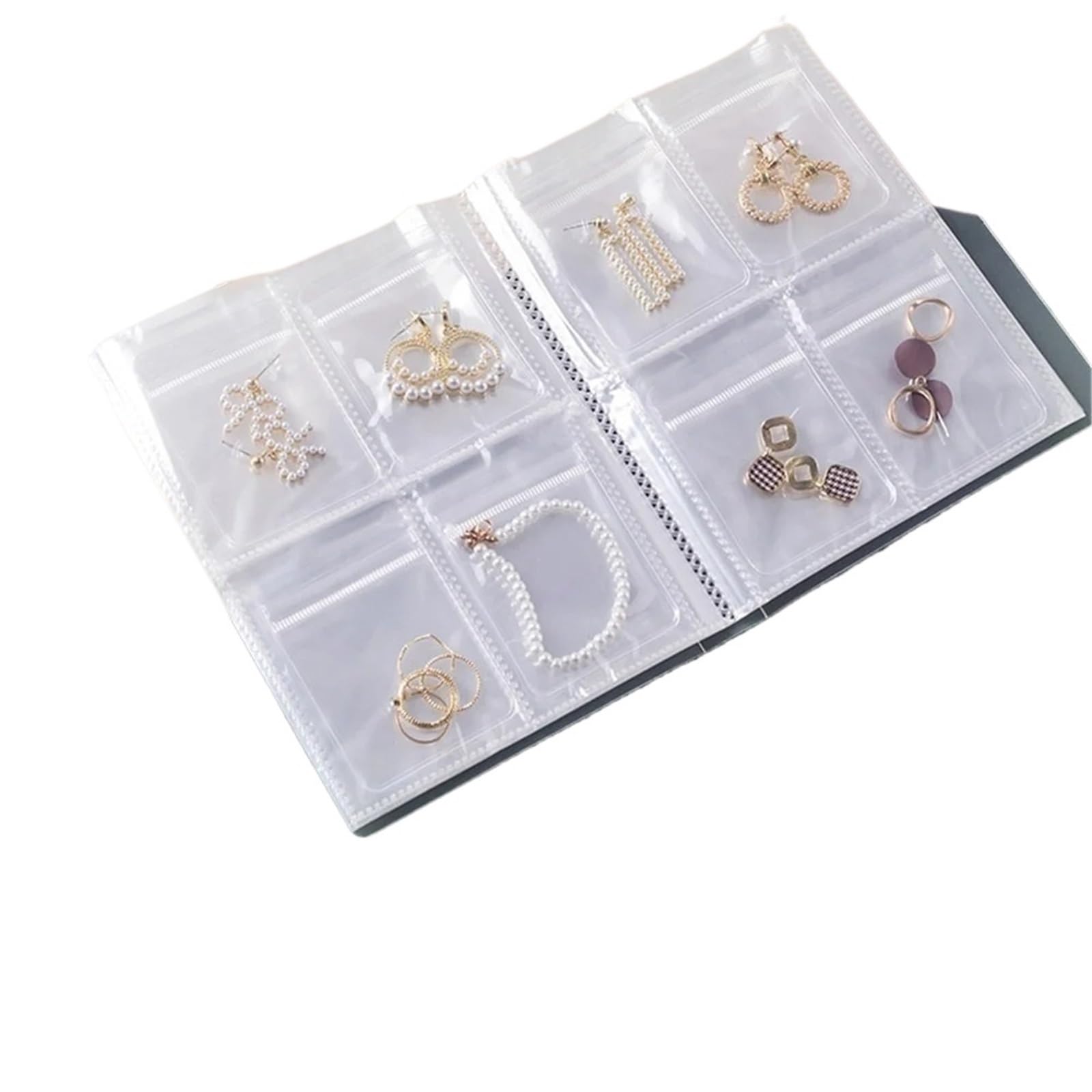 HUWOYG Transparent Jewelry Storage Bag Albums Necklace Earring Ring Book Holder Portable Travel Organizer Booklet For Rings Necklace(Color2)