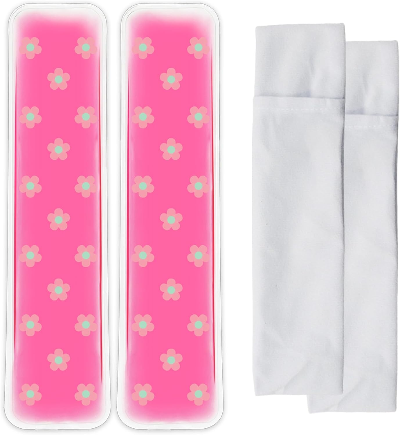 Postpartum Recovery Ice Packs, 2-Pack Hot & Cold Perineal Cooling Pads - Reusable Gel Bead Pads for Post Surgery Comfort After Birth & C-Section, Soothing Relief for Swelling (Pink-Flower)