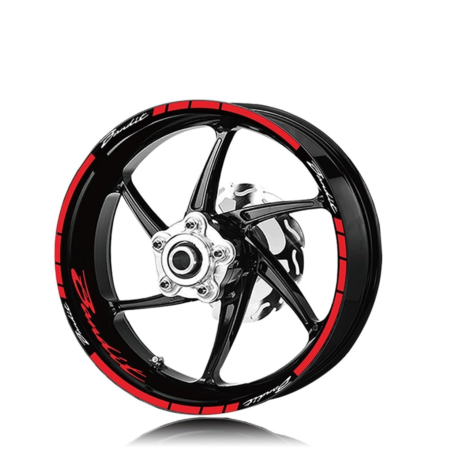 Motorcycle Wheel Sticker and Rim Logo Stickers Tire Decoration Protection Decals for Suzuki Bandit 1200 600 Decorative(Rosso)