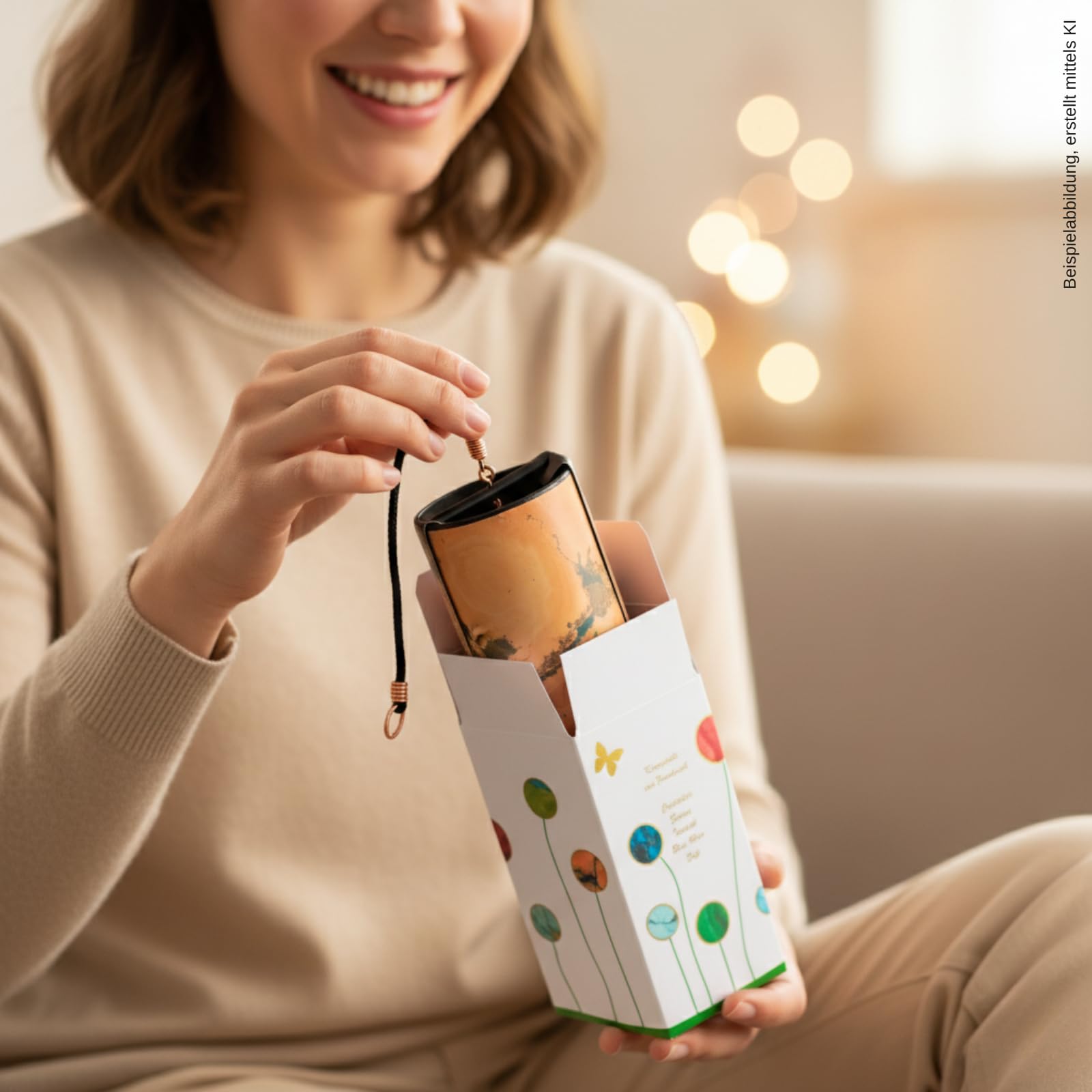 Zaphir Klangspiel Crystalide Frühling mit Geschenkverpackung | Windspiel Geschenk - Chimes für Yoga, Kinder und Meditation in Grün
