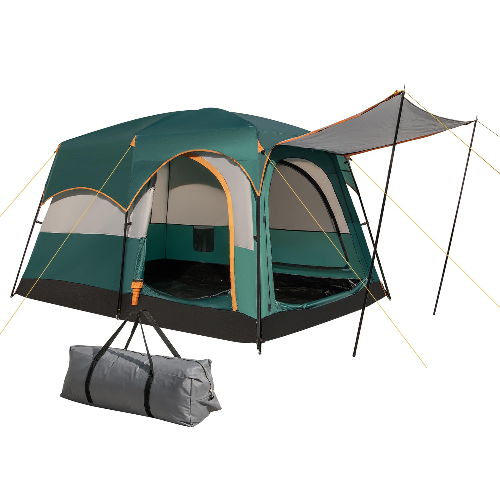 HOMASIS Impermeable Tienda de Campaña Tipo Túnel para 4-6 Personas con Toldo y Suelo de Tienda, Tienda Familiar con Bolsa de Transporte para Camping