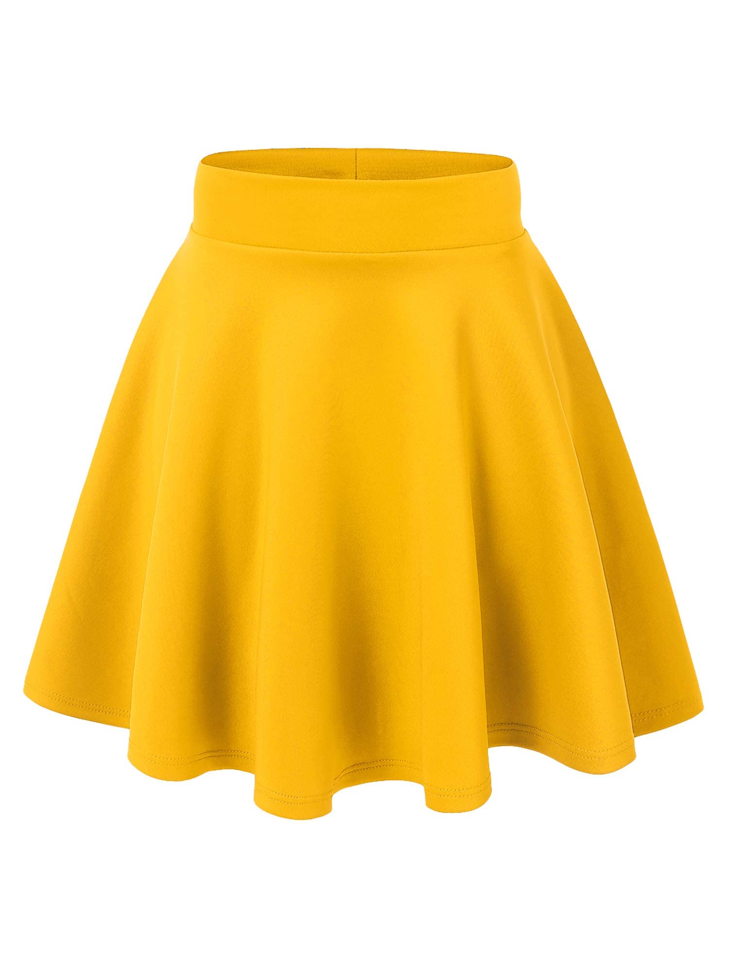 RICHIROBINS Girls Kids Skater Skirts with Attached Inner Shorts (7 Year - 8 Year Size) Yellow, Yellow, 7 Years-8 Years