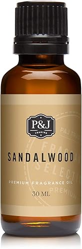 P&J - Aceite aromático, aceite de sándalo, 1.01 onzas líquidas, aromas para hacer velas, frescos, suministros de fabricación de jabón, aromas de