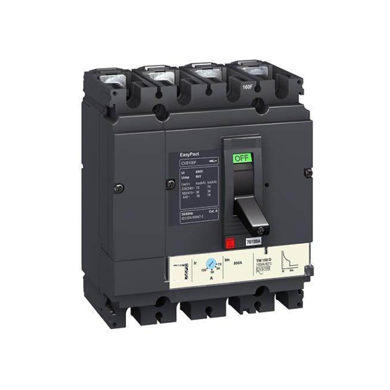 Disjoncteur CVS100F TM40D 4P 40A Schneider pour protection électrique de tableau