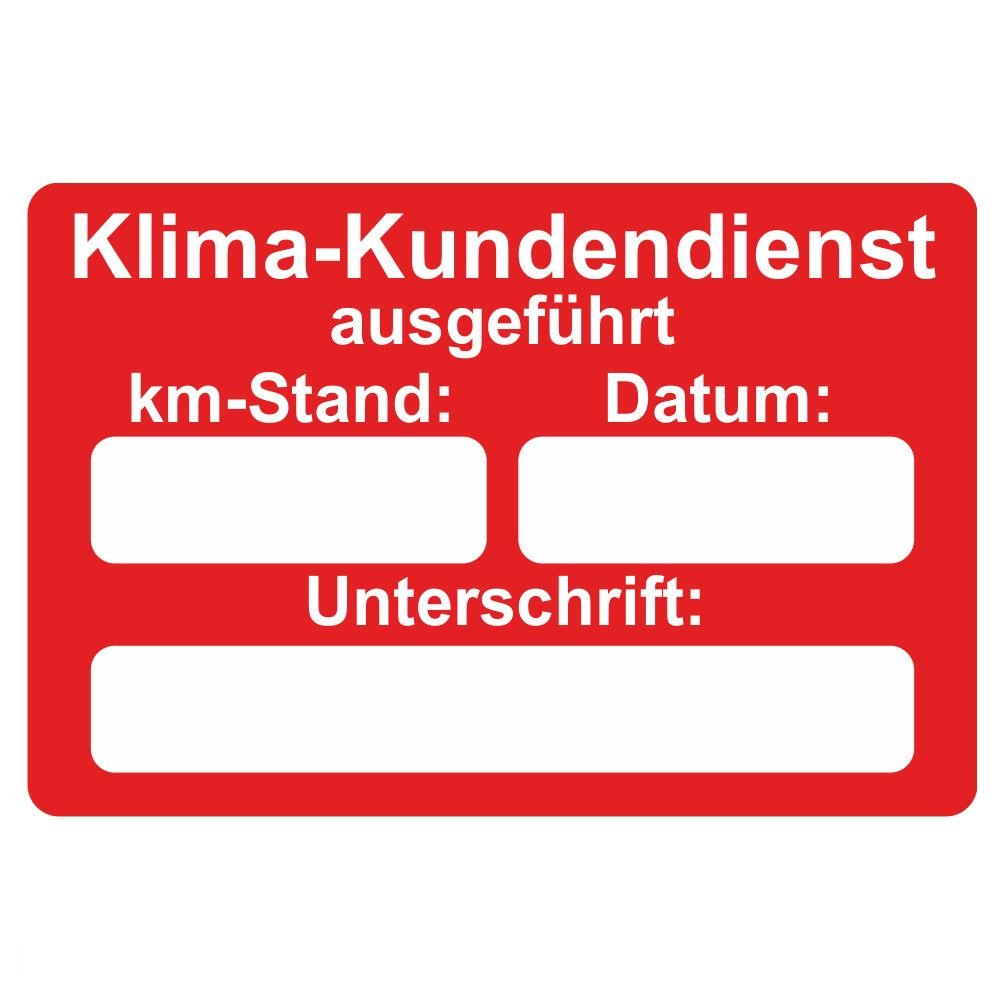 KFZ Serviceaufkleber/Inspektionsaufkleber 60 x 40 mm - 250 Stück - verschiedene Varianten (Klima-Kundendienst)