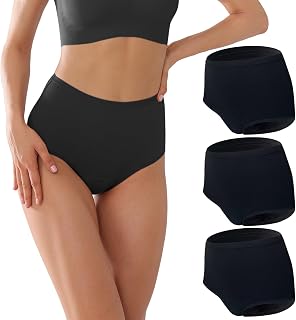 Washable Women High Rise Urinary Incontinence Underwear Leakproof Postpartum Panty Bladder Leak Protection 3 Pack