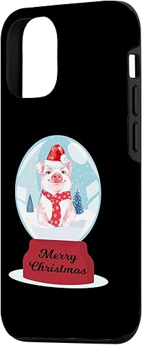 Miniatura 5 de iPhone 12 mini Snow Globe With Cute Pig Funny Christmas Baby Pig Lovers Case