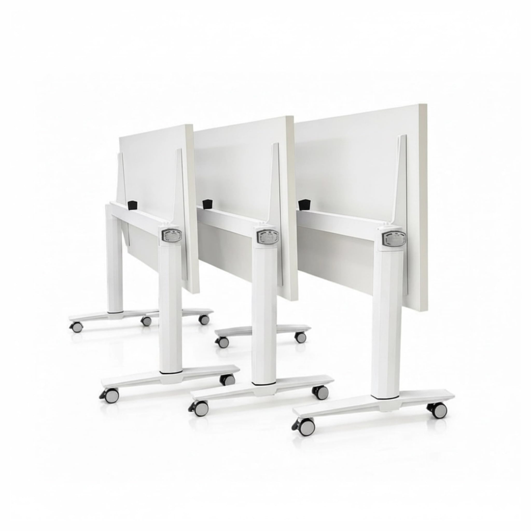 Spacio FlexiMove Mesa Plegable y Volteable de Oficina con Ruedas Escritorio abatible Profesional (Blanco, 140x60cm)