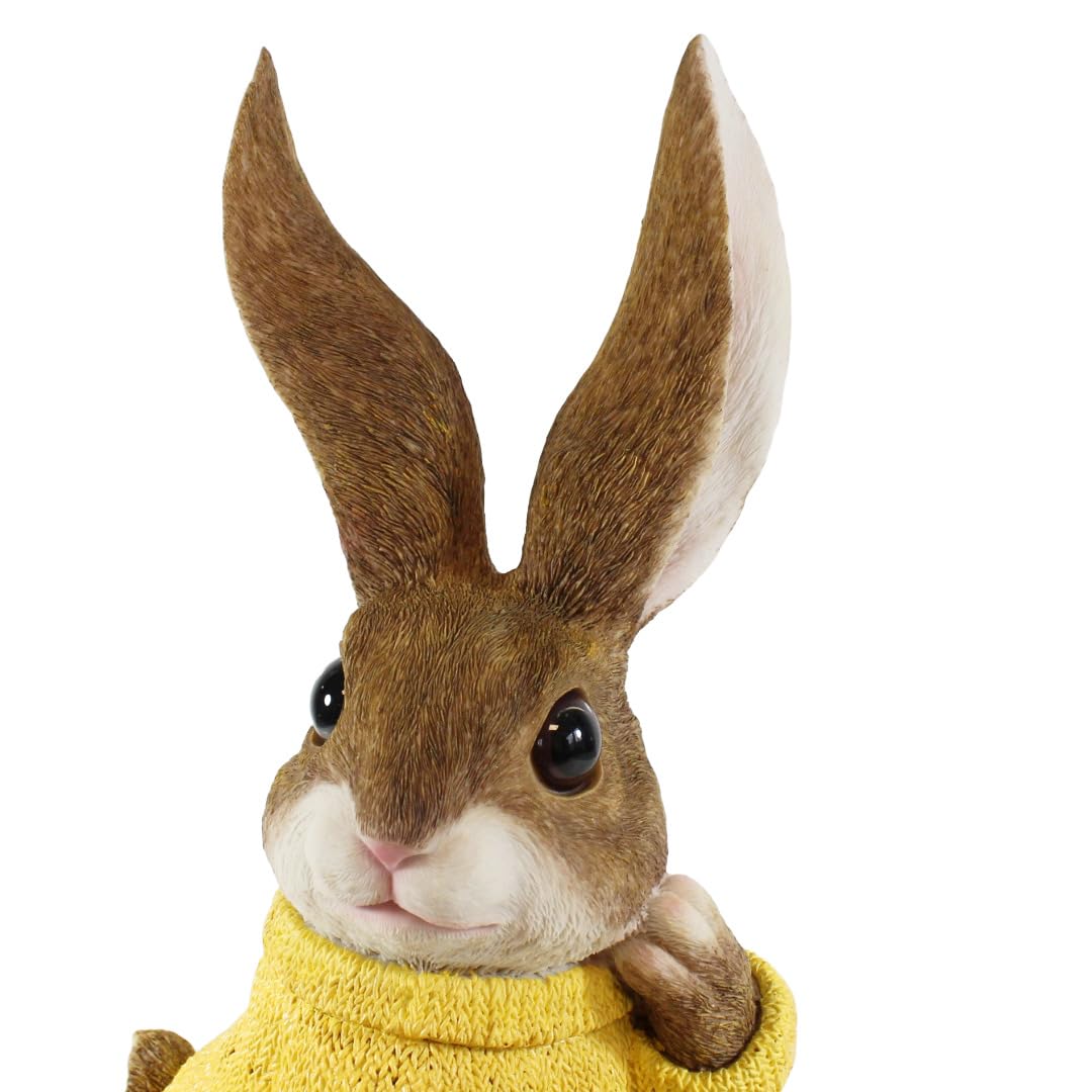colourliving Hasen Deko Figuren XL Osterhasen Figuren Groß witzige Osterhasen mit Pullover (Gelb)