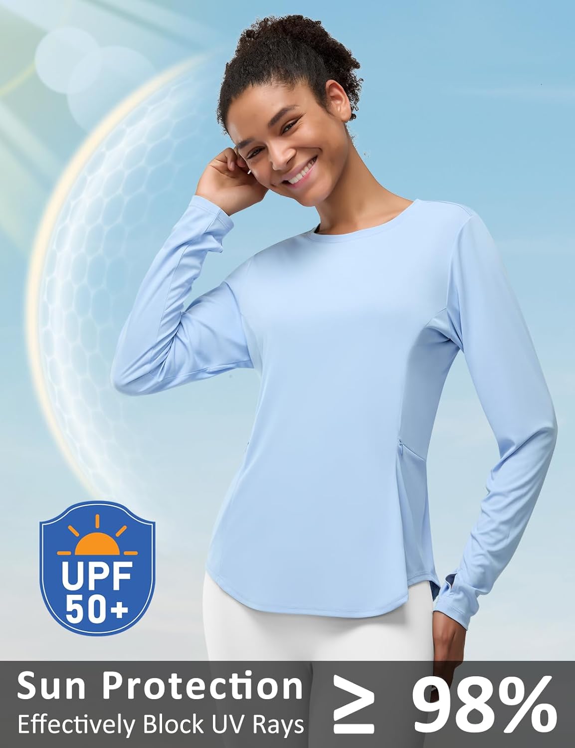 Women's UPF 50+ Sun Protection Long Sleeve Shirts Rash Guard Shirts Lightweight Quick Dry Hiking Fishing Swim Shirts Outdoor - Image 3