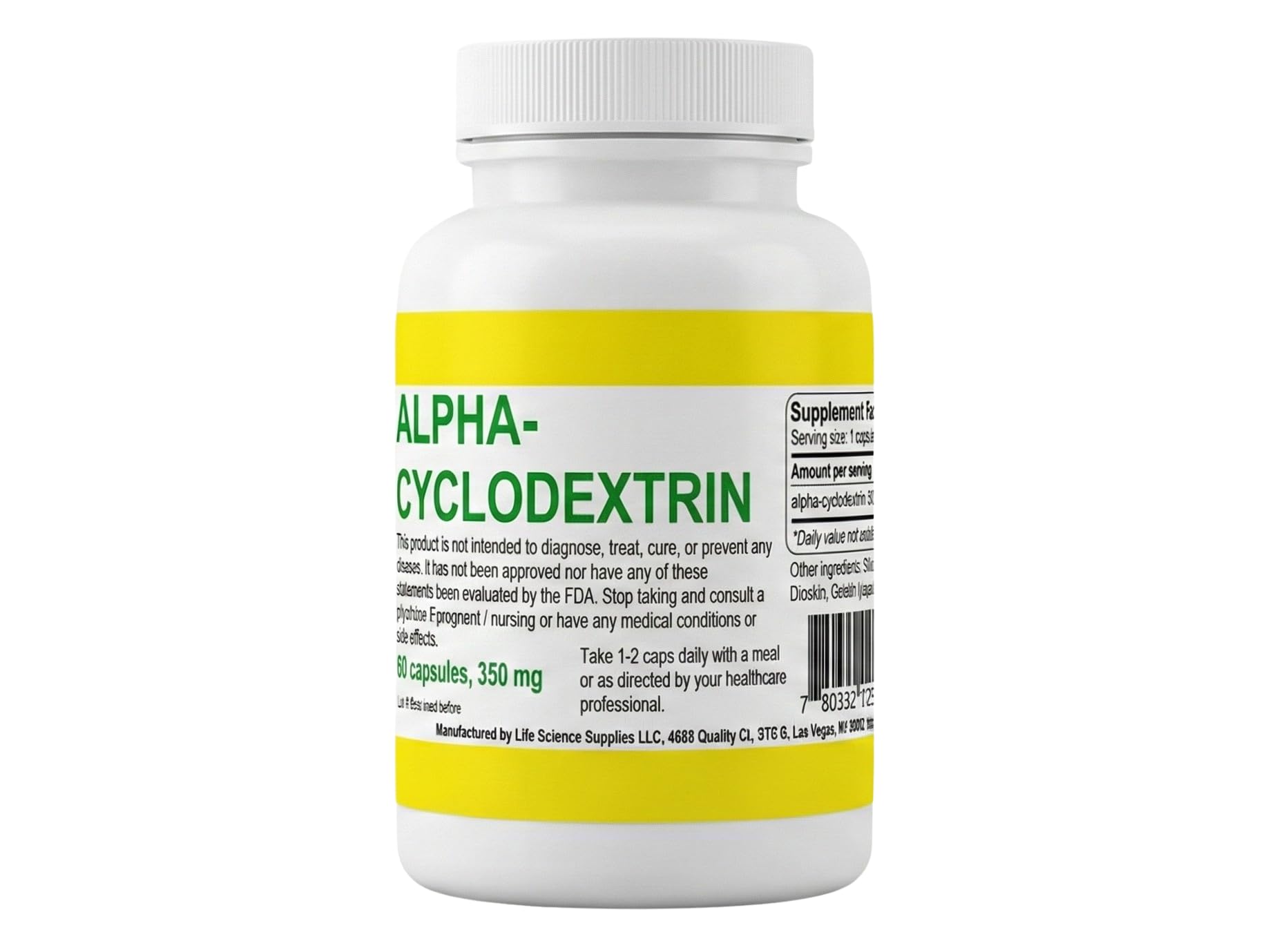 Alpha Cyclodextrin Capsules, Pack of 2 x 60 ct, (120 Capsules Total)