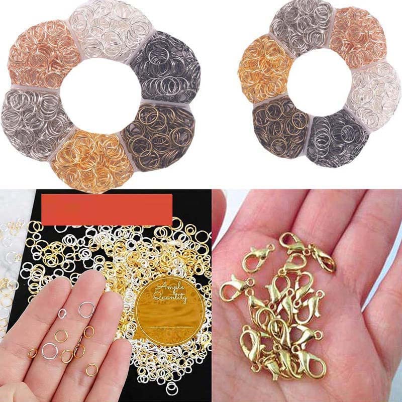 DIY Crafts 100 Grm, Antique Gold, Jump Rings + Lobster Jewelry Jump Rings with Lobster Claw Clasps, Open Jump Rings 4mm-10mm for Jewelry Making Ke(100 Grm, Antique Gold) Deal